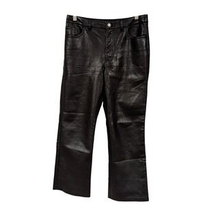 Sunday Best Black Faux Leather Cropped‎ Flare Pants Size 4